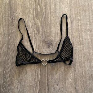 fishnet black bralette
